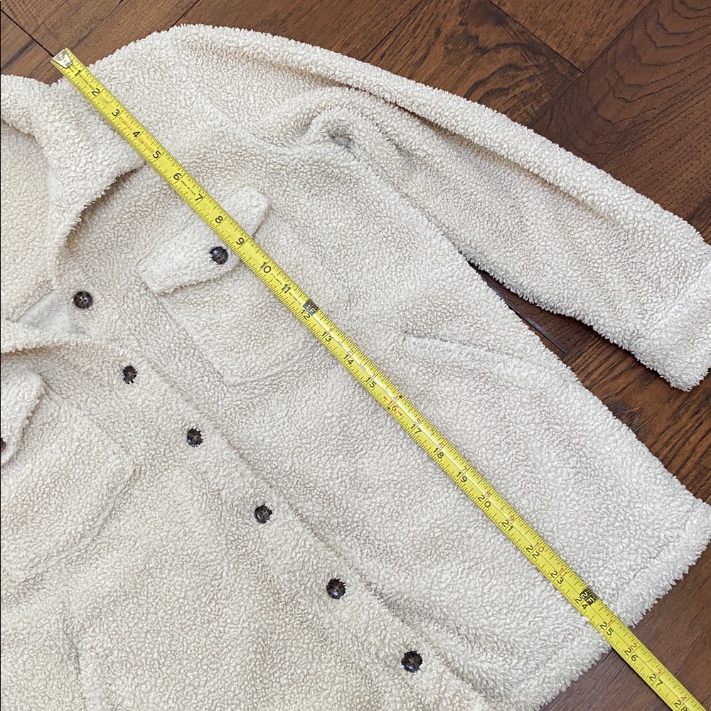 Marine Layer Eden Sherpa Overshirt, ivory cream, size S - Picture 11 of 16